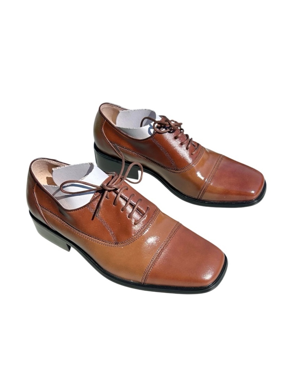 Men’s Brown Leather Dress Shoes | Italian Style | Size 7 | Classic Oxford